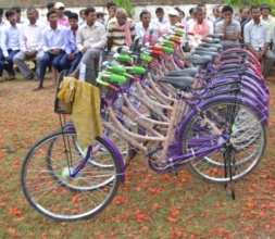 Bicylces before donatiing to school girls