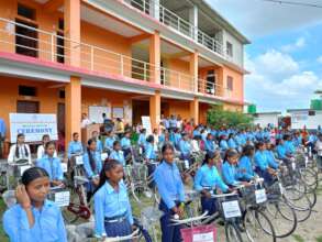 Bicycle gifting ceremony on progress