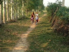 Girls on their way home