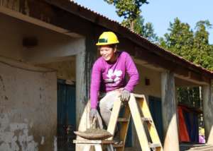 One of our mason trainees