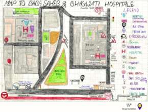 Map showcasing the audited health facilities