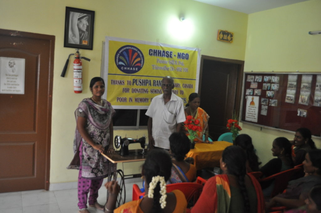 Sewing machine to poor women to start business