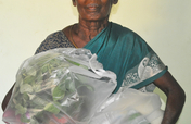 Food groceries to poor lonely elder women