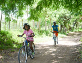 Lorena loving the bike ride
