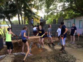 Volunteers from Lawrence Academy working hard!