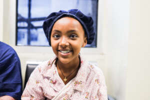 Liyat just before her sight saving surgery