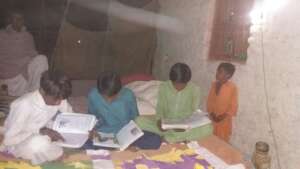 children study in solar light