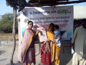 Poor family recieved solar lights