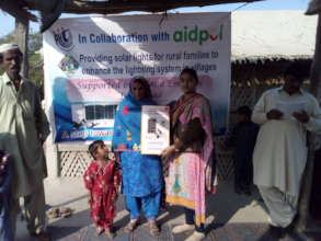 Poor family recieved solar lights