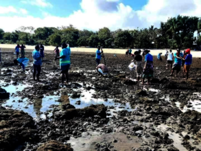youth working on foreshore project