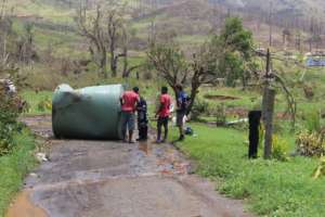 Damaged water tanks