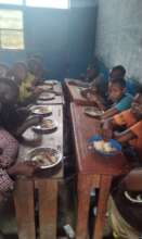 The food supports children's school attendance.