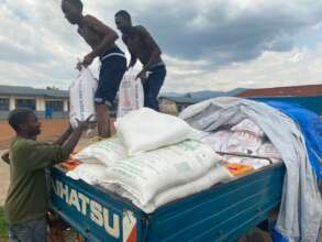 Delivery of oil, rice, maize flour and salt
