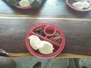 A nutritious meal of beans, greens and nshima