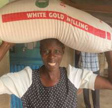 A heavy sack but a big smile!