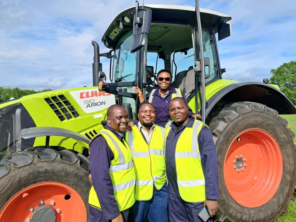 Joel (right) with other students on the course