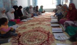 Women receiving Birth Life Saving Skills training