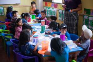 Students at the Preschool Nutrition Center