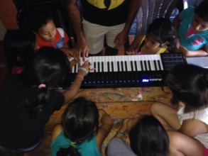 Playing the piano