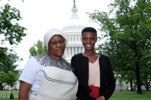 Spokeswoman Babalwa Mbono with her daughter Anathi