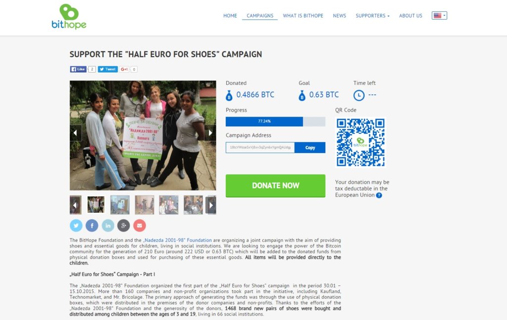 Bitcoin Crowdfunding for Charity - BitHope.org