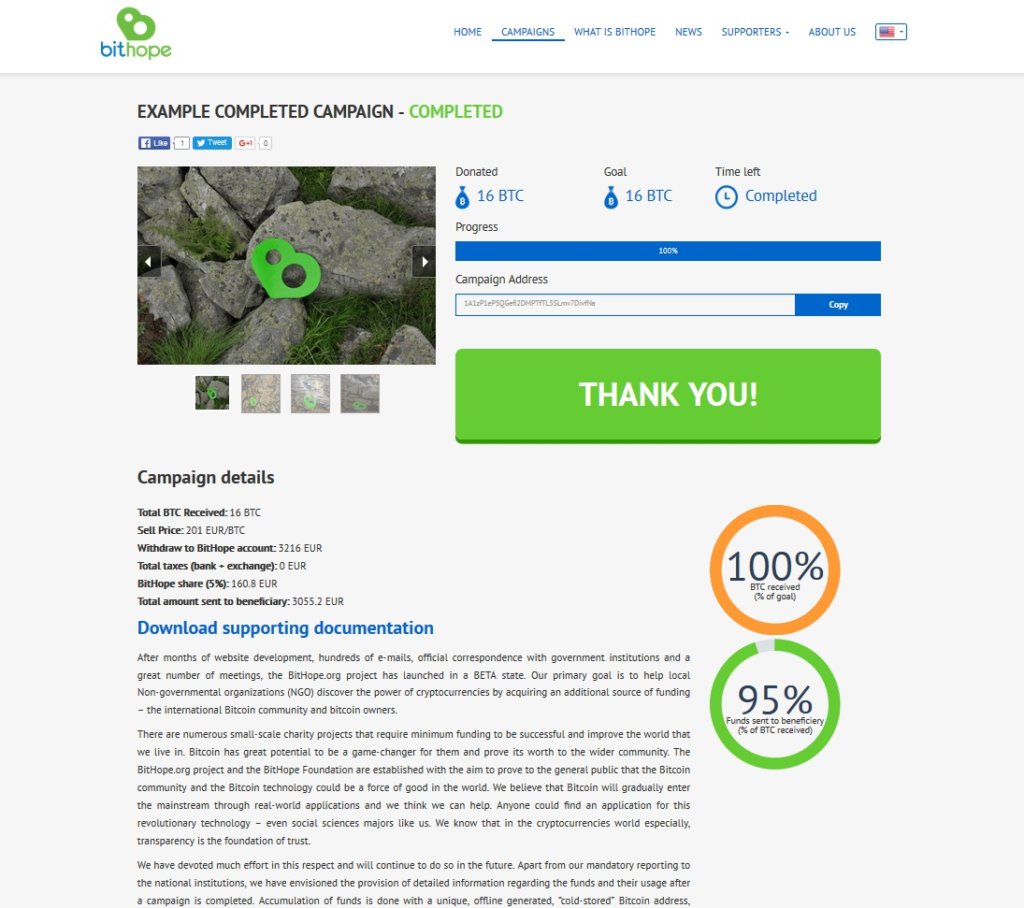 Bitcoin Crowdfunding for Charity - BitHope.org