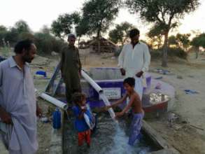 Children enjoying with fresh water.