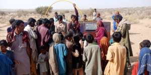 People of Thar are gathered to collect water