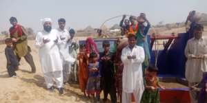 People are happy to get fresh drinking water