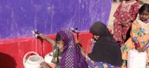 The girls with their pitchers full of water