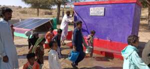 The children are happy to get water
