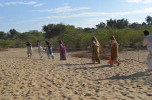 The women of Thar drawing water from a well