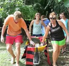 Transport of a patient from rescue center to sea