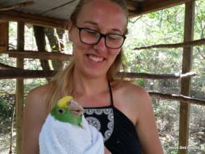 Dr Sophie and one of the release yellowheads