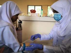 Students learning technical skills