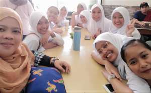 Nursing students gathered at school