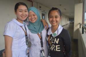 Azeezah and classmates at Nursing School
