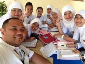 Nursing students studying together