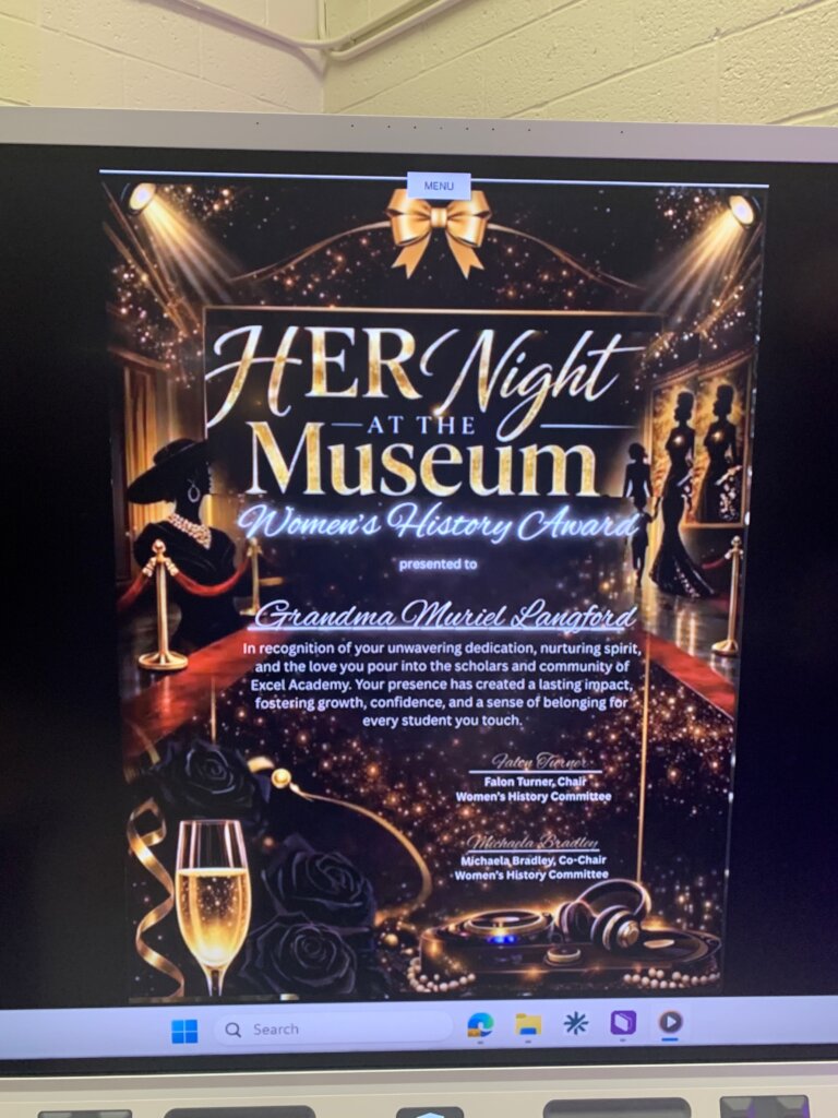 Museum Night sign for the Woman of the Year