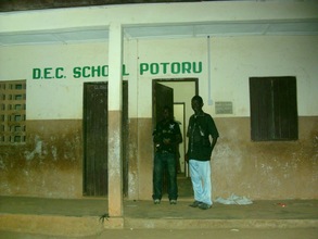 Outside the school at night
