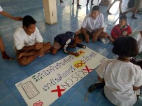 Other students are creating poster