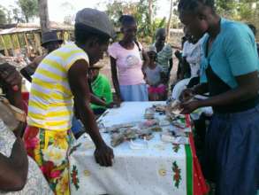 Women paying back their loans to the organization