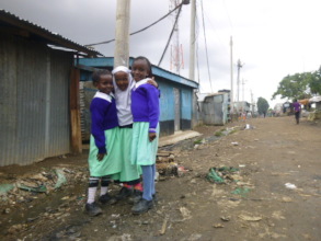 Pupils outside the school
