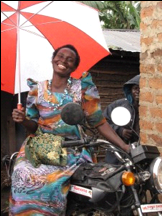 Joy Nangoye and Her Motorbike