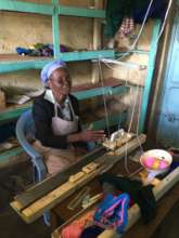 Eunice at her Knitting Machine