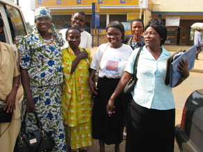 Women arriving to pick up PostBank loans