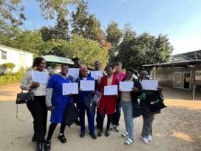 Breast cancer awareness training volunteers.