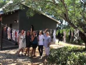 Washing line full of bras donated to Hlokomela!