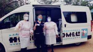First outreach with the mobile women's clinic.