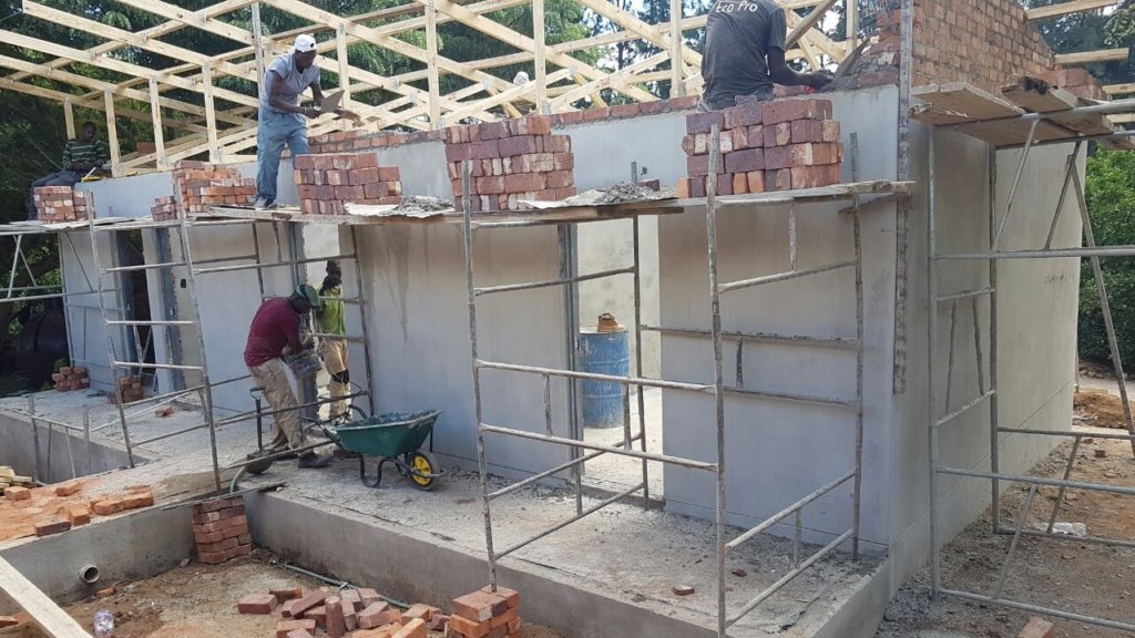 Roof of new Women's Health Facility going up.